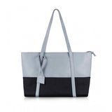 Generic Women's Faux Leather Large Shoulder Zipper Handbag (Light Blue)