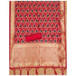 Generic Women's Banarasi Silk Printed Unstitched Salwar Suit Material With Dupatta (Red, 3Mtrs)
