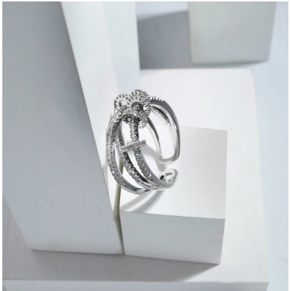 Generic Stainless Steel Silver High-quality Freesize Ring (Silver Plated)