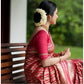 Generic Women's Silk Printed Saree With Unstitched Blouse 5.5Mtr (Pink)