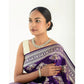 Generic Women's Silk Printed Saree With Unstitched Blouse 5.5Mtr (Purple)