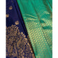 Generic Women's Silk Printed Saree With Unstitched Blouse 5.5Mtr (Royal Blue)