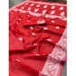 Generic Women's Cotton  Printed Saree With Unstitched Blouse 5.5Mtr (Red)
