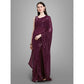 Generic Women's Georgette Embellished Sequnece Bollywood Saree With Unstitched Blouse 5.5Mtr (Purple)