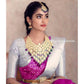 Generic Women's Soft Lichi Silk Printed Saree With Unstitched Blouse 5.5Mtr (Pink)