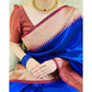 Generic Women's Soft Lichi Silk Solid Saree With Unstitched Blouse 5.5Mtr (Blue)
