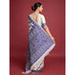 Generic Women's Jamdani Cotton Silk Printed Saree With Unstitched Blouse 5.5Mtr (Navy Blue)