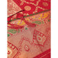 Generic Women's Banarasi Silk Printed Unstitched Salwar Suit Material With Dupatta (Red, 3Mtrs)