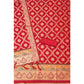 Generic Women's Banarasi Silk Printed Unstitched Salwar Suit Material With Dupatta (Red, 3Mtrs)