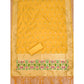 Generic Women's Banarasi Silk Printed Unstitched Salwar Suit Material With Dupatta (Yellow, 3Mtrs)