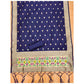 Generic Women's Banarasi Silk Printed Unstitched Salwar Suit Material With Dupatta (Navy Blue, 3Mtrs)