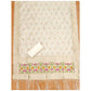 Generic Women's Banarasi Silk Printed Unstitched Salwar Suit Material With Dupatta (White, 3Mtrs)