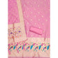 Generic Women's Banarasi Silk Printed Unstitched Salwar Suit Material With Dupatta (Light Pink, 3Mtrs)