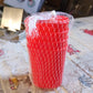 Lifestyle shot of unbreakable plastic glasses filled with a refreshing drink.