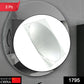 Close-up of a reflective oval mirror sticker showcasing its 3D effect.