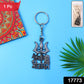Close-up of divine Mahakal metal keyring showing intricate details
