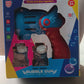 Rechargeable bubble gun toy kit including bubble solution and charger