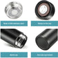 Angle view of smart vacuum insulated water bottle displaying temperature