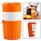 Ergonomic manual handheld citrus juicer for easy pressing.