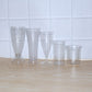 Various angles of stylish unbreakable plastic glass set