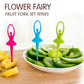 The vibrant food grade ABS forks stored in the charming dancing doll stand.