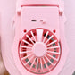 The USB rechargeable fan cap shown mounted on headwear, ready for outdoor use.