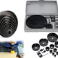 Close-up of the 16-piece Hole Saw Drill Bit Set components, including mandrels and hex key.