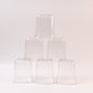 Pure gem styled transparent plastic glass set displayed