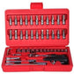 Lifestyle image of the 1/4 inch socket combination tool kit being used for mechanical repairs