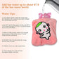 The soft, washable fabric cover of the Pink Hot Water Bag.