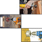 Assortment of hole saw bits from the 12-piece kit, ideal for different diameters.