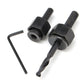 The 11-piece BoltForce hole saw kit with hex key and installation plate.