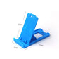 Space-saving portable mobile phone stand with foldable design.