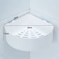 Durable plastic corner caddy for drill-free home organization.