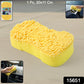 Hand holding microfiber sponge for vehicle cleaning