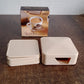 Close-up of Ganesh square coasters showing textured non-slip design