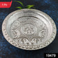 Elegant silver tone plastic pooja thali ideal for traditional rituals and aarti