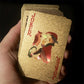 Set of gold-plated playing cards fanned out, ideal for a luxury poker night.