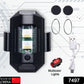 Side view of the waterproof RGB LED strobe light, highlighting its convenient USB charging port.