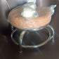 Heavy duty rolling stool with sturdy steel base and comfortable cushioned seat