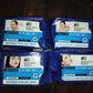 Side view of Beautiful Basics face wipes packaging, detailing key benefits.