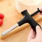 Durable coconut opener tool ready for tropical drinks.