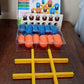 Detail of the Gobble Game board, illustrating game play.