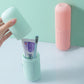 Variety of colors for the versatile capsule shape container, ready for travel.