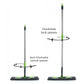 Detailed shot of the multi-color microfiber flat mop, emphasizing its ability to trap dust and dirt.