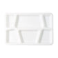 White plastic divided serving tray suitable for home, cafeteria, and party use.