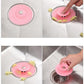 Multicolor silicone sink sealer in use preventing drain clogs