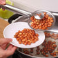 Multi-use frying filter spoon for straining and gripping food.