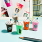An ice cream-shaped cute pencil sharpener, perfect for kids' stationery.