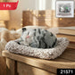 Cute car dashboard cat plush toy with a peaceful closed-eye design